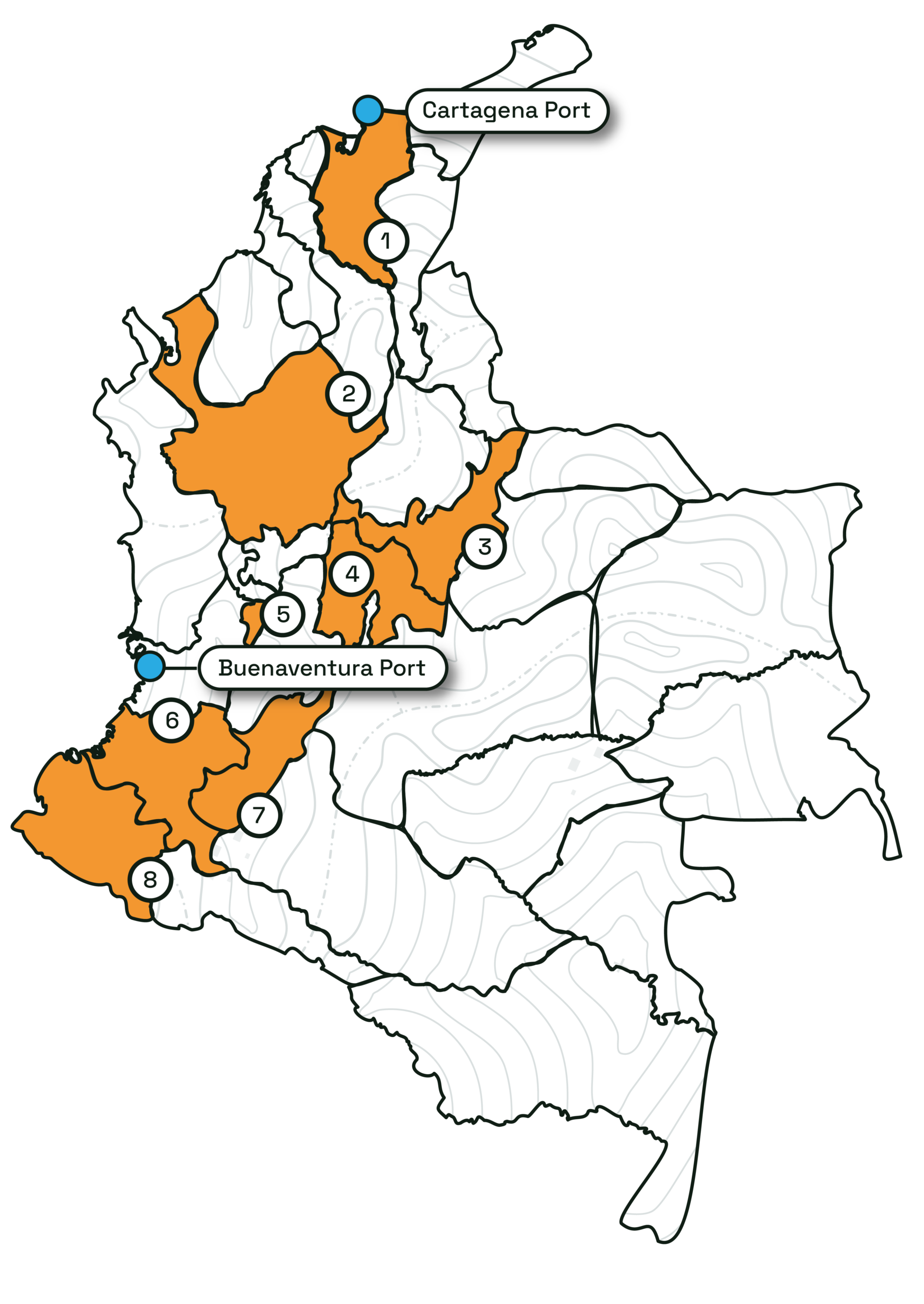 Mapa cafetero de Colombia